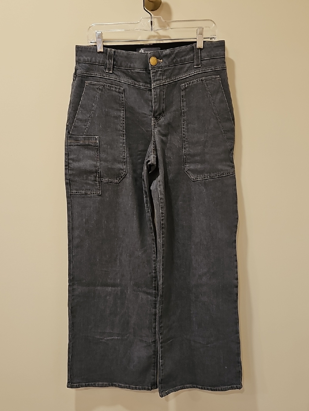 Democracy High Waist Wide Leg Carpenter Jeans; EUC; Size 8; Grey - Picture 4 of 12